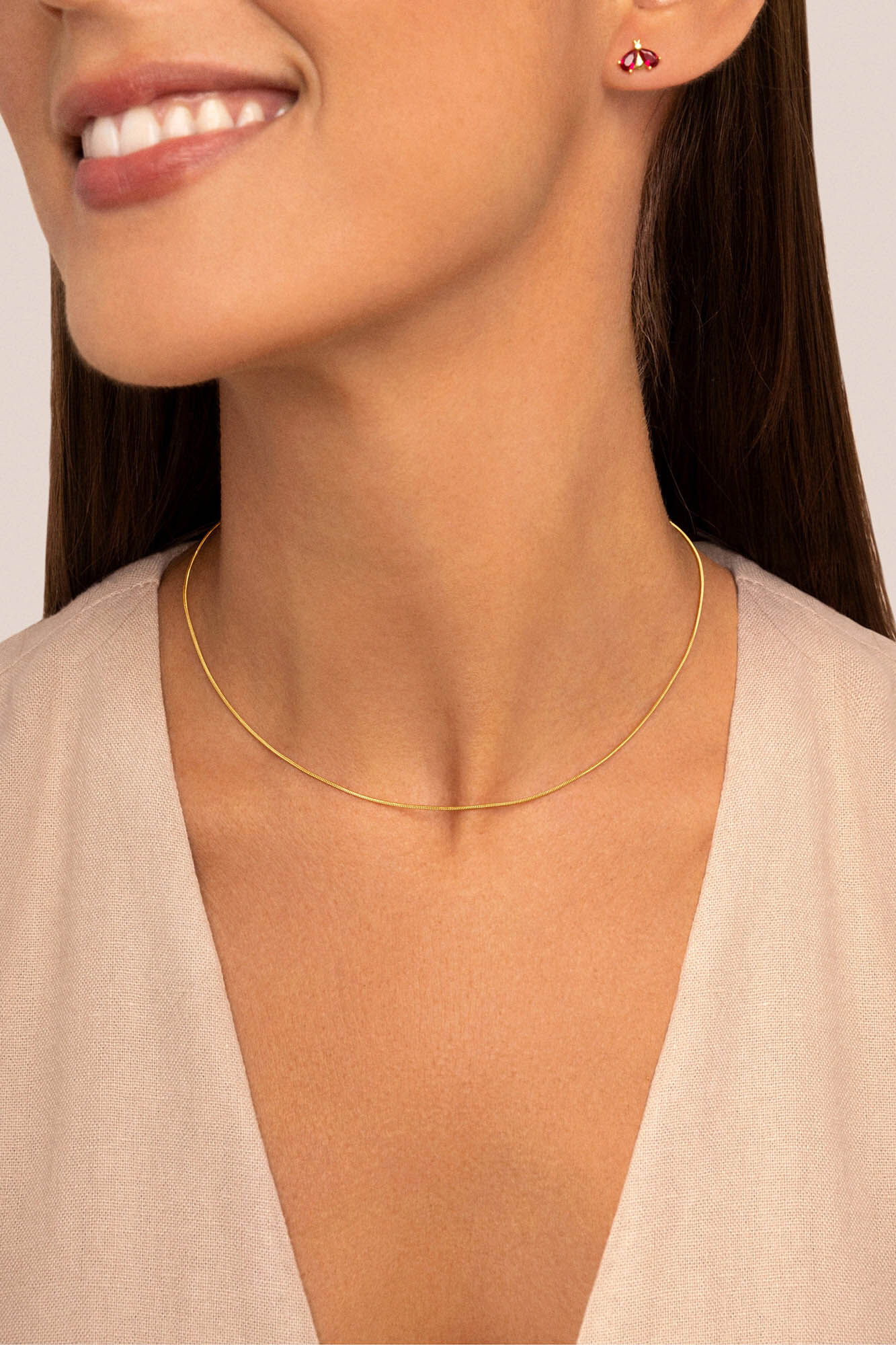 Singularu Colar Tail de A&ccedil;o com banho de ouro