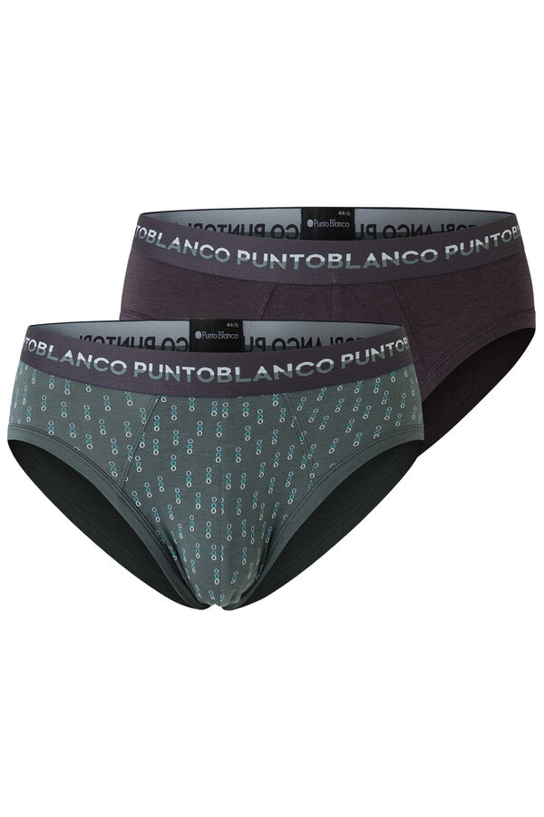 Punto Blanco Pacote de 2 cuecas de bambu e algod&atilde;o, Treetop estampado