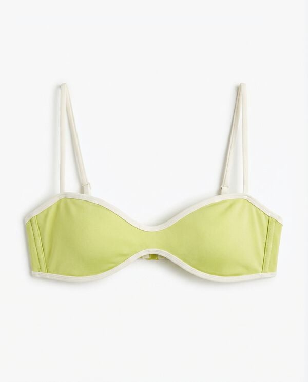 Women'secret Top biqu&iacute;ni horizontal verde semibrilhante estampado