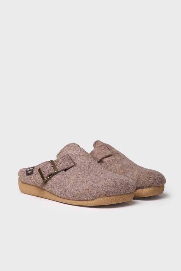 Toni Pons Chinelo feminino estilo tamanco em feltro bege