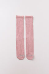 Women'secret Meias compridas de lurex rosa rosa