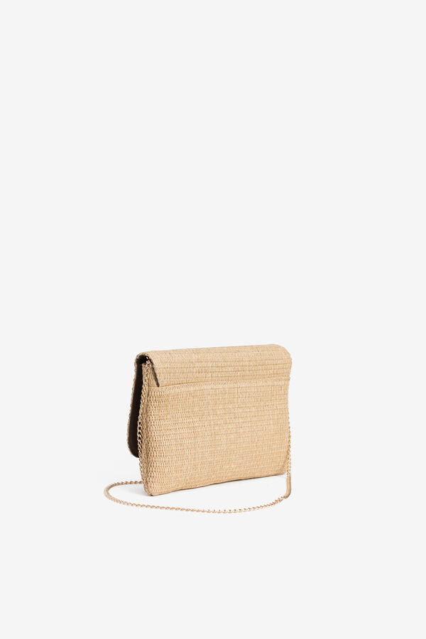 Vilanova Mala clutch efeito pele com missangas castanho