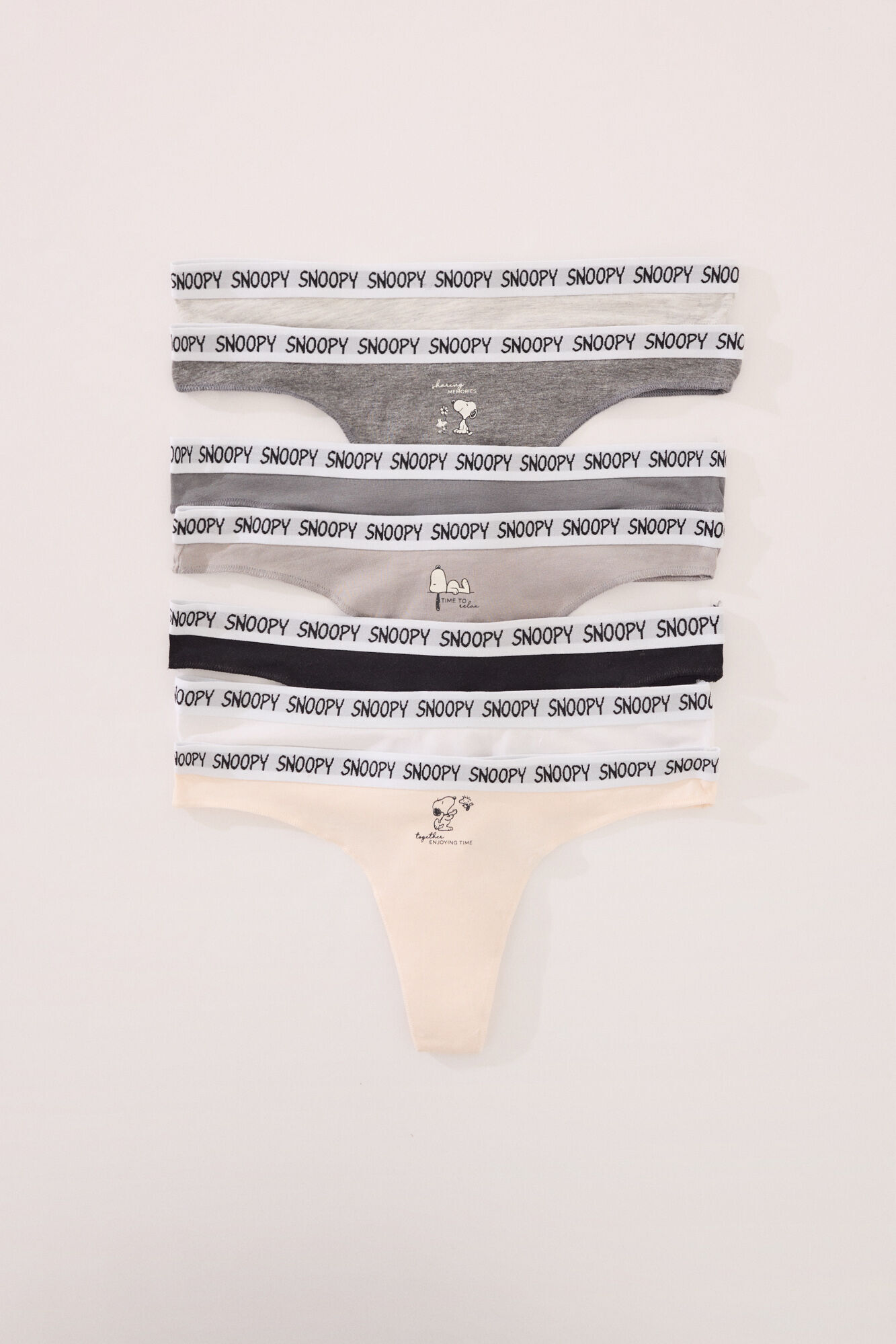 Women'secret Pack 7 tangas algod&oacute;n multicolor Snoopy