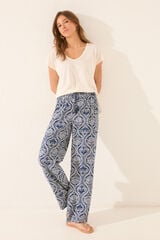 Women'secret Calça comprida estampado azul