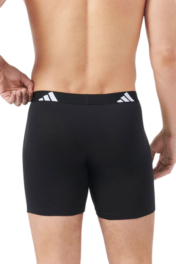 Adidas Pacote com 3 boxers longos de algodão Active Flex estampado