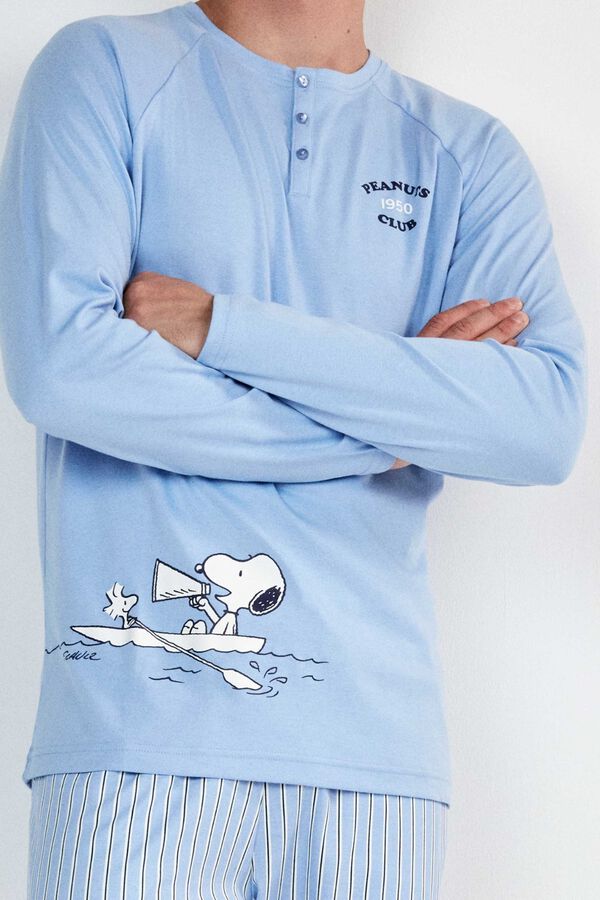 Gisela Pijama de homem comprido azul