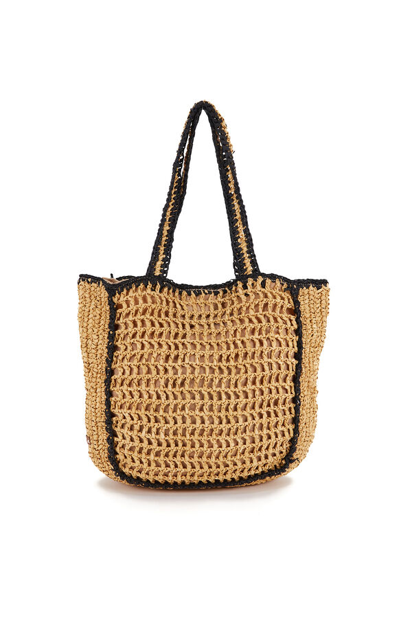 Abbacino Bolsa de praia trançada bege