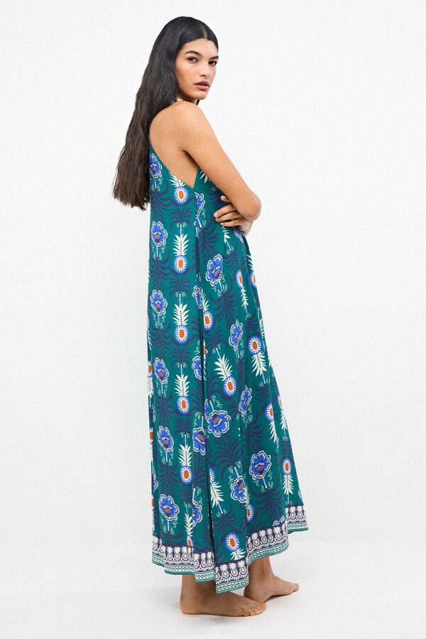 Gisela Vestido halter estampado de ananases branco