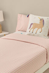 Textura Capa de edredom xadrez rosa