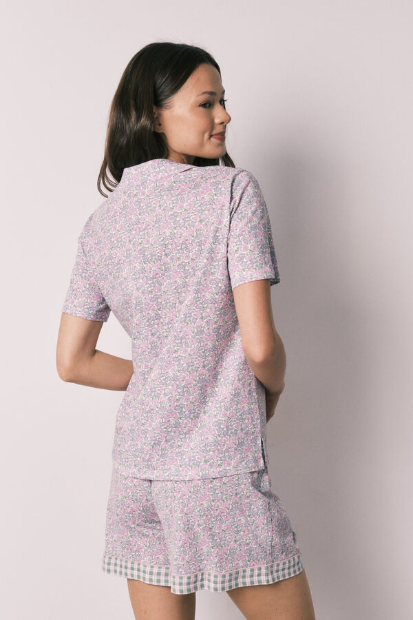 Women'secret Pijama corto camisero algod&oacute;n florecitas estampado