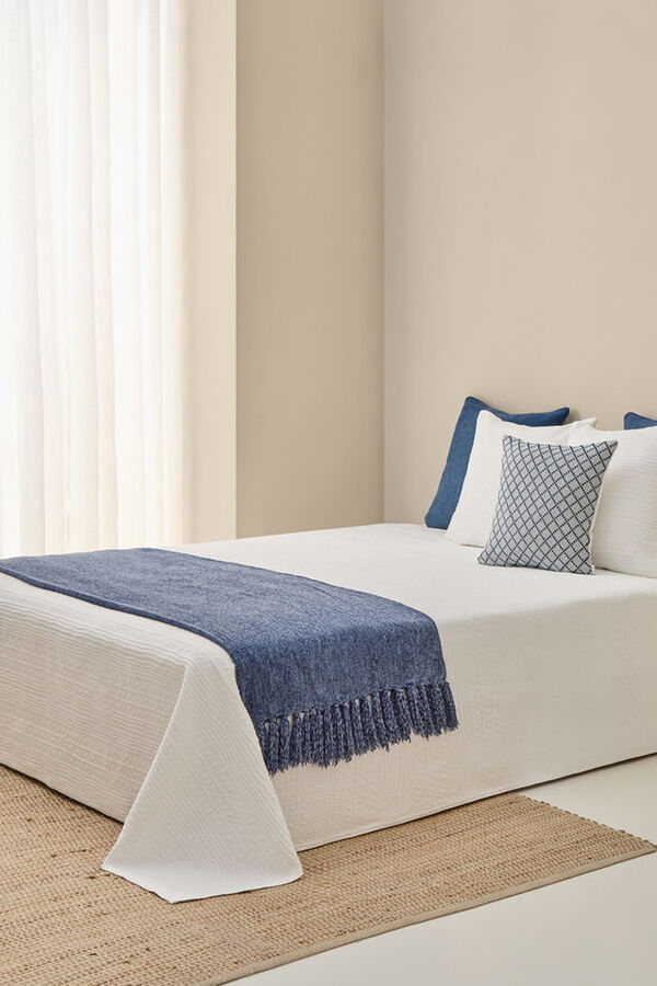 Textura Edredom jacquard de algodão branco