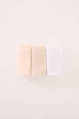 Women'secret Pack de 3 cuecas culotte de algodão orgânico branco