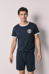 Women'secret Pijama curto de homem em 100% algod&atilde;o Snoopy azul