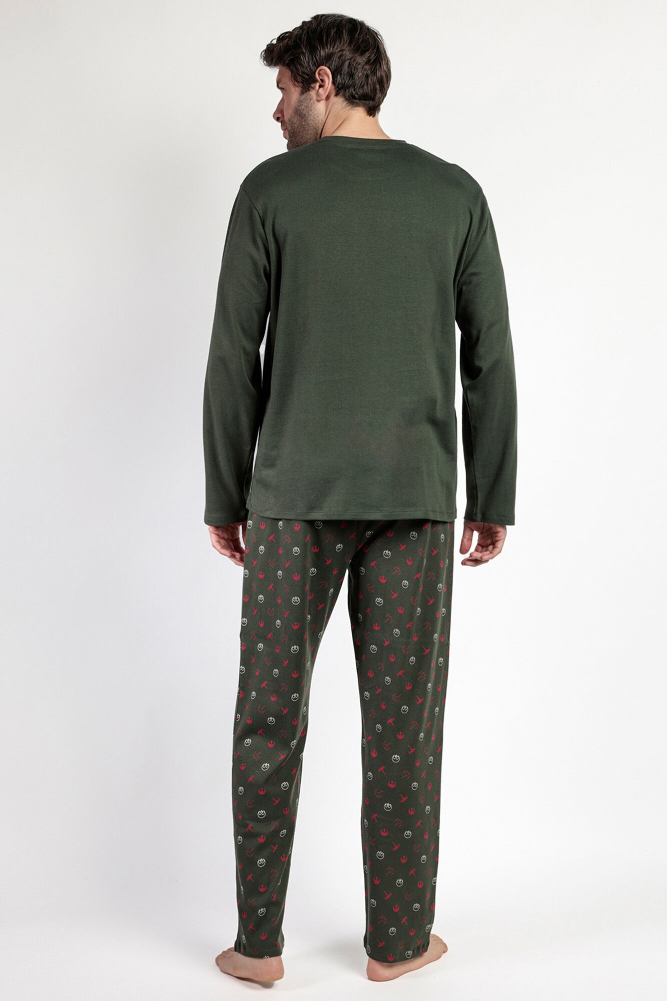 Admas Pijama comprido piloto Star Wars 100% algod&atilde;o de homem