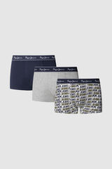 Pepe Jeans Pacote com 3 boxer liso e estampado verde