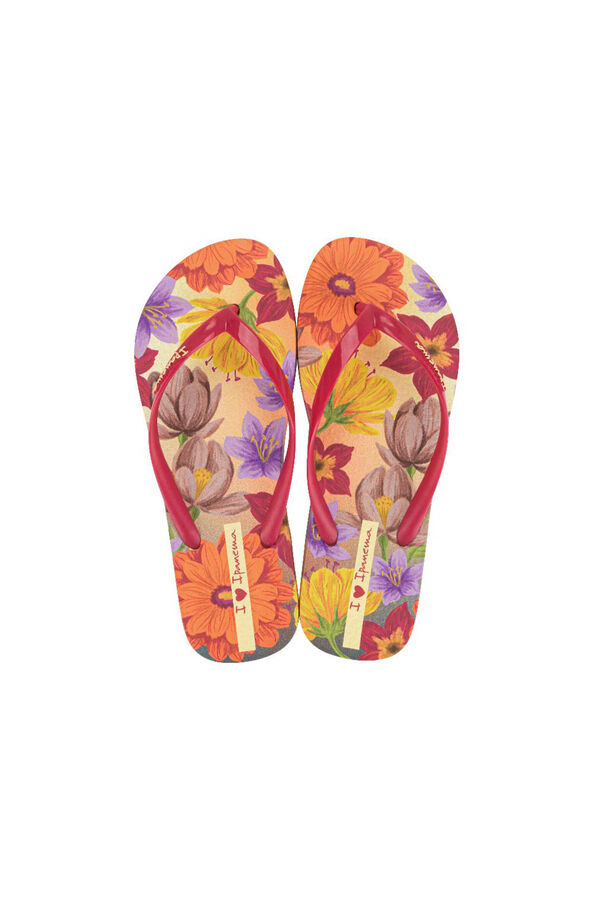 Ipanema Chinelos amarelos com flores tropicais estampado