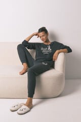 Women'secret Pijama comprido de algodão cinza Bugs Bunny cinzento