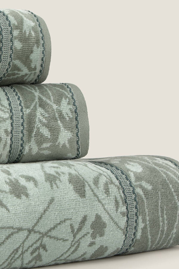 Textura Toalha de felpa jacquard floral bege