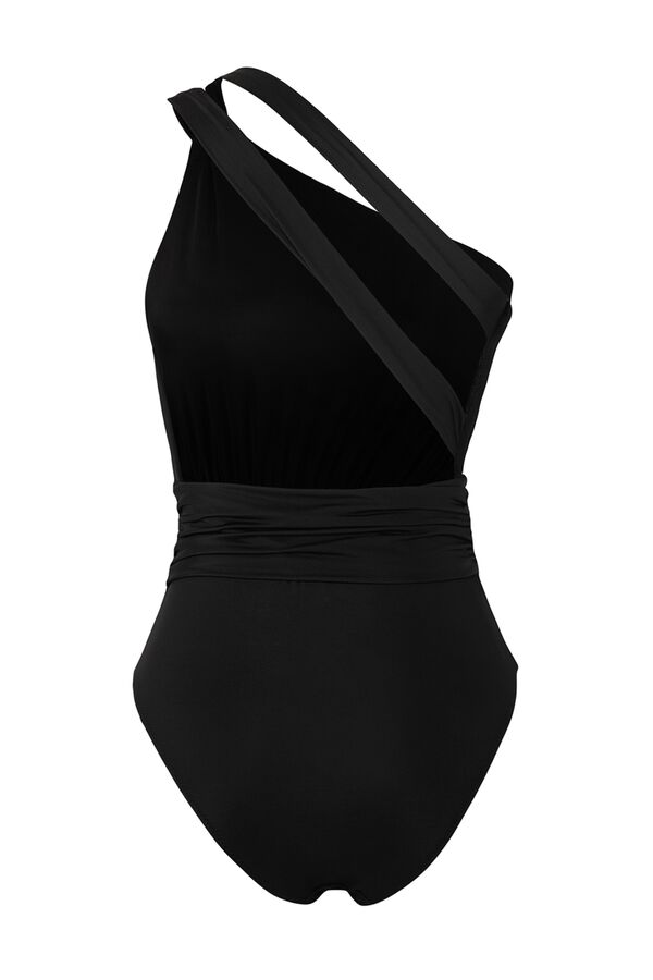 Trendyol Fato de banho assim&eacute;trico franzido preto