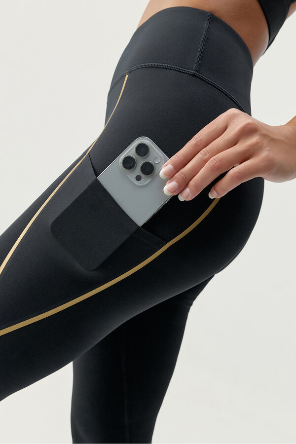 Born Living Yoga Legging Pretas Douradas preto