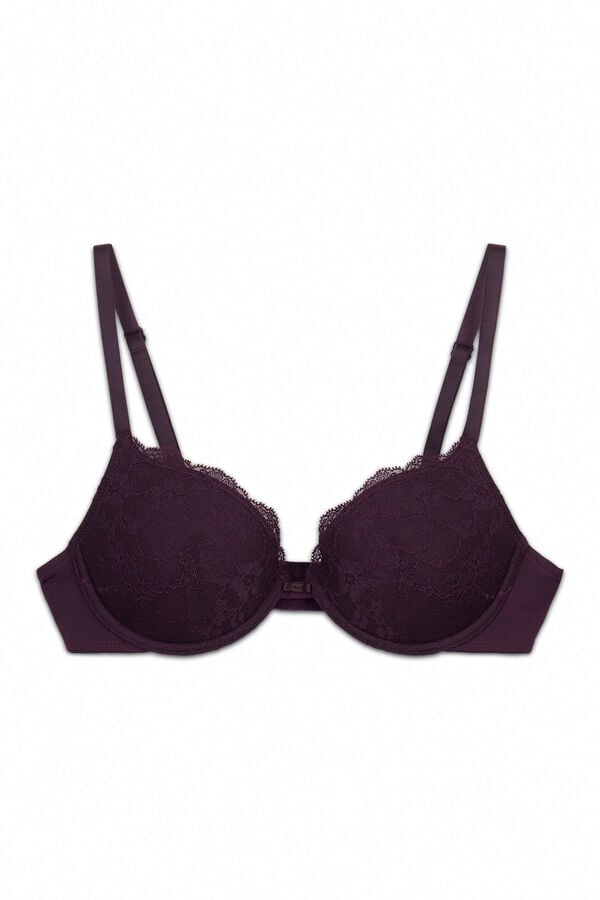 Women'secret Soutien cl&aacute;ssico com enchimento em renda roxo BEAUTIFUL rosa
