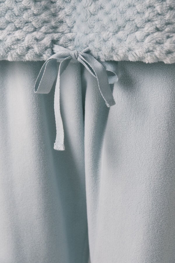 Women'secret Pijama comprido polar verde  branco