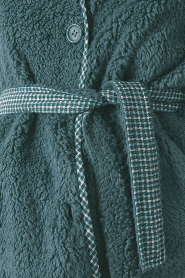 Women'secret Robe estilo túnica de pelo verde verde