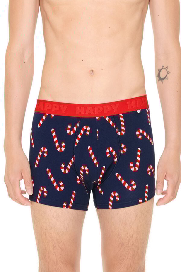 Happy Socks Pacote com 3 boxer azul