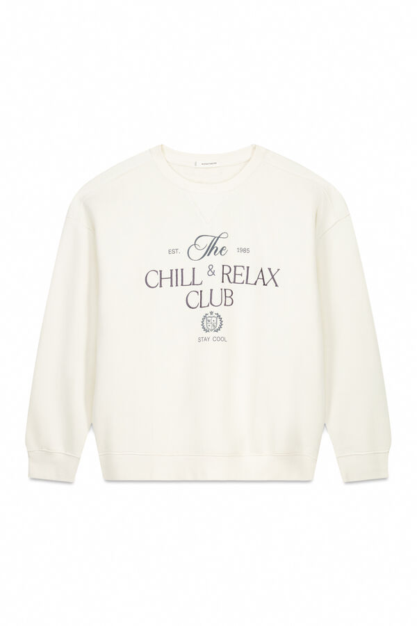 Women'secret White cotton plush sweatshirt beige