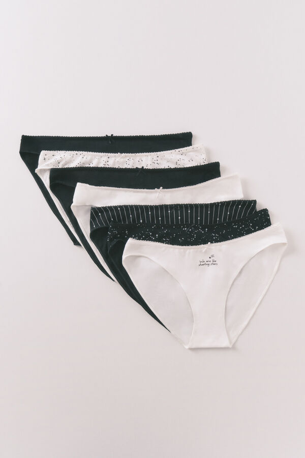 Women'secret Pack 7 bragas cl&aacute;sicas algod&oacute;n b&w estampado estampado