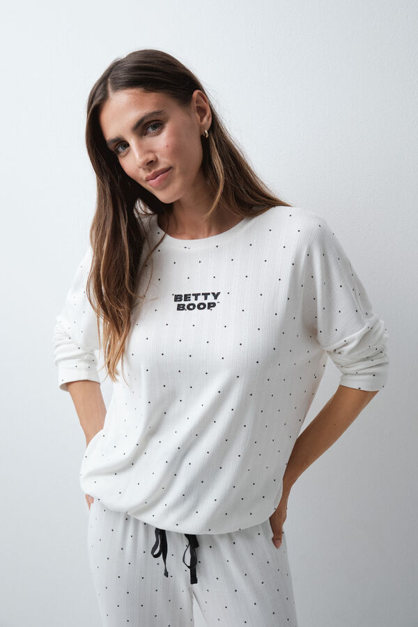 Women'secret Pijama comprido estrelas Betty Boop bege