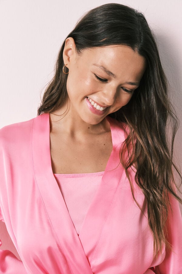Women'secret Robe midi em cetim rosa rosa