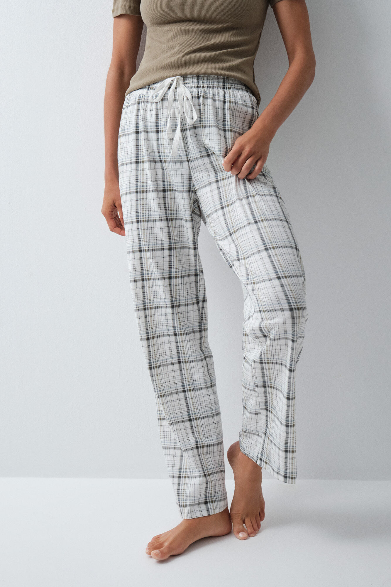 Women'secret Cal&ccedil;a comprida em algod&atilde;o xadrez