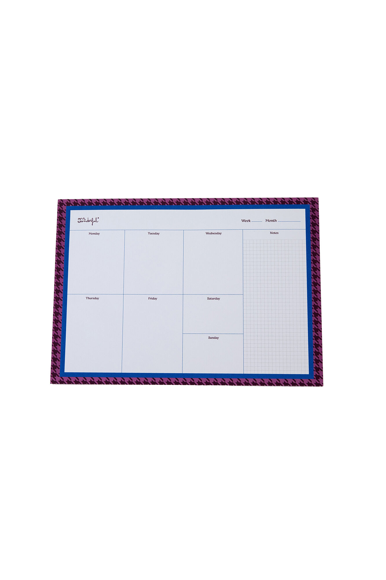 Mr. Wonderful Planejador de mesa semanal - Pied-De-Poule