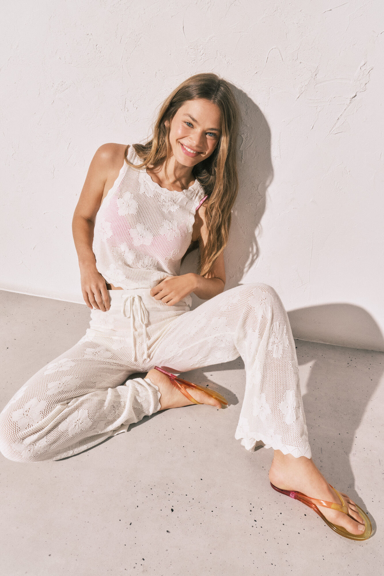 Women'secret Cal&ccedil;a comprida em crochet bege