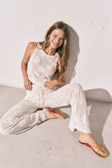 Women'secret Cal&ccedil;a comprida em crochet bege bege