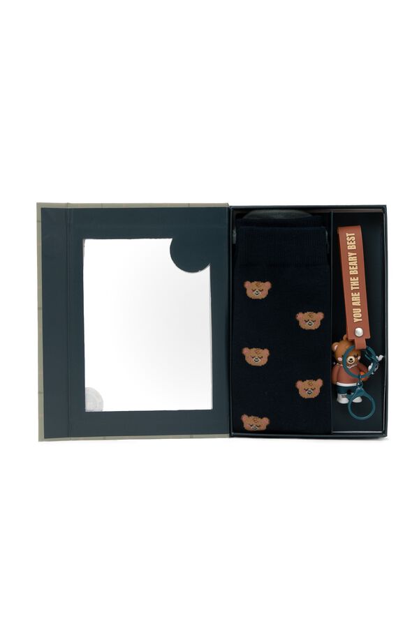Mr. Wonderful Kit de meias + porta-chaves - You are the beary best estampado