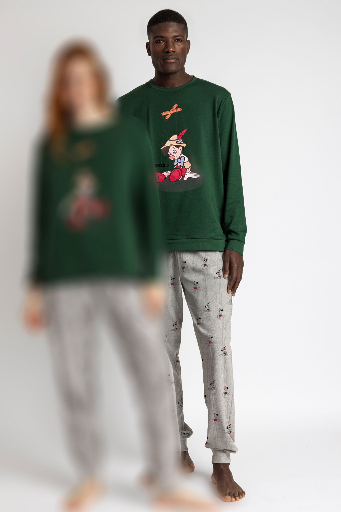 Admas Pijama comprido estampado Pinocho para homem