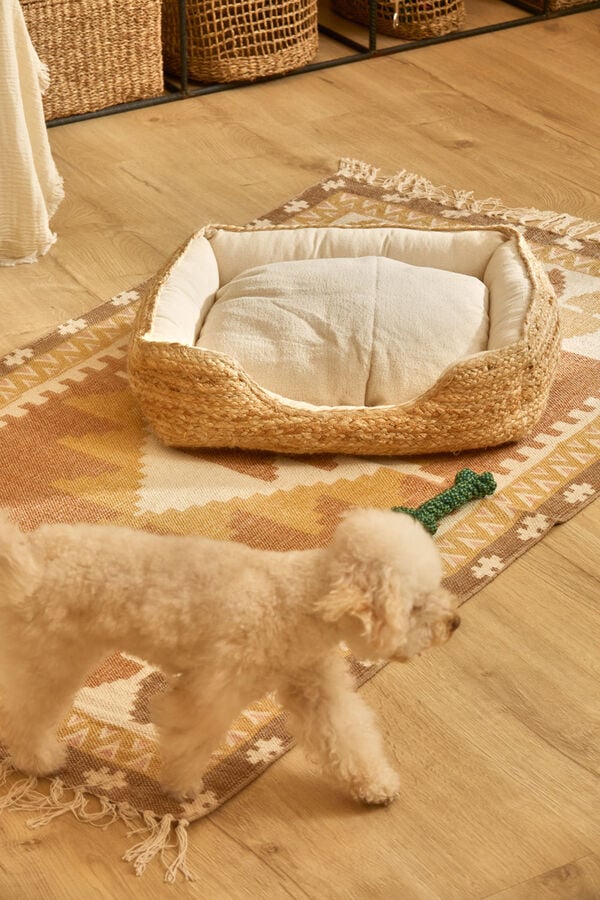 Calma House Cama para animais de estima&ccedil;&atilde;o em juta Ural 50x40 cru