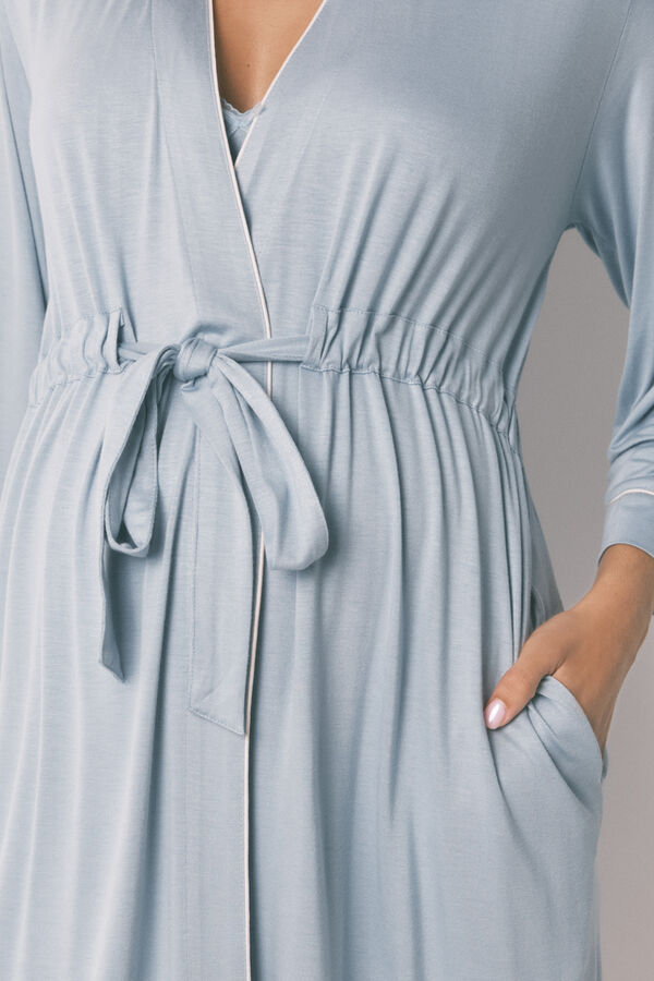 Women'secret Bata robe técnica "maternity" verde de soft touch verde