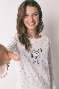 Women'secret Pijama comprido Snoopy flores brancas