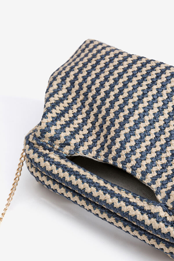 Vilanova Cartera de Mano Bicolor Efecto Paja azul