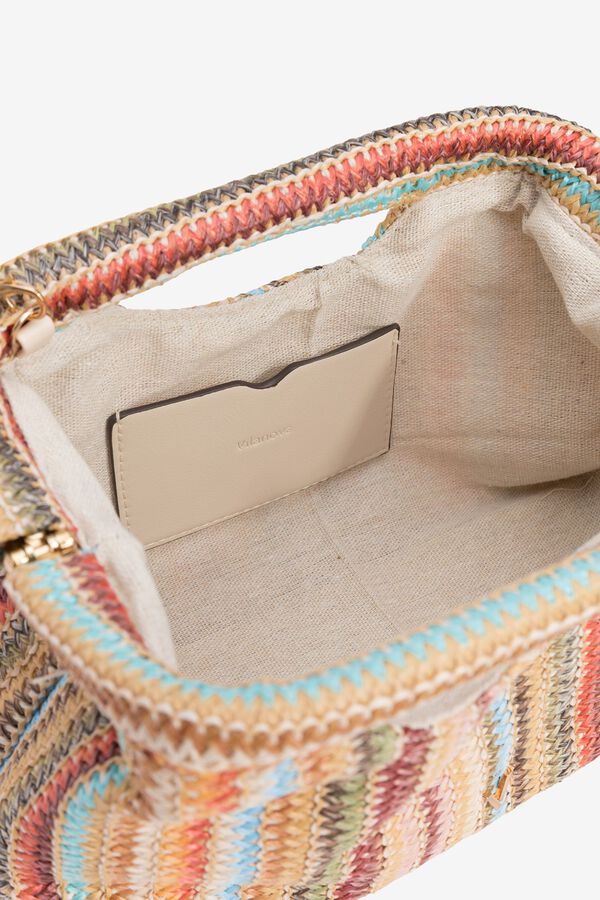 Vilanova Mala clutch com efeito palha &agrave;s riscas estampado