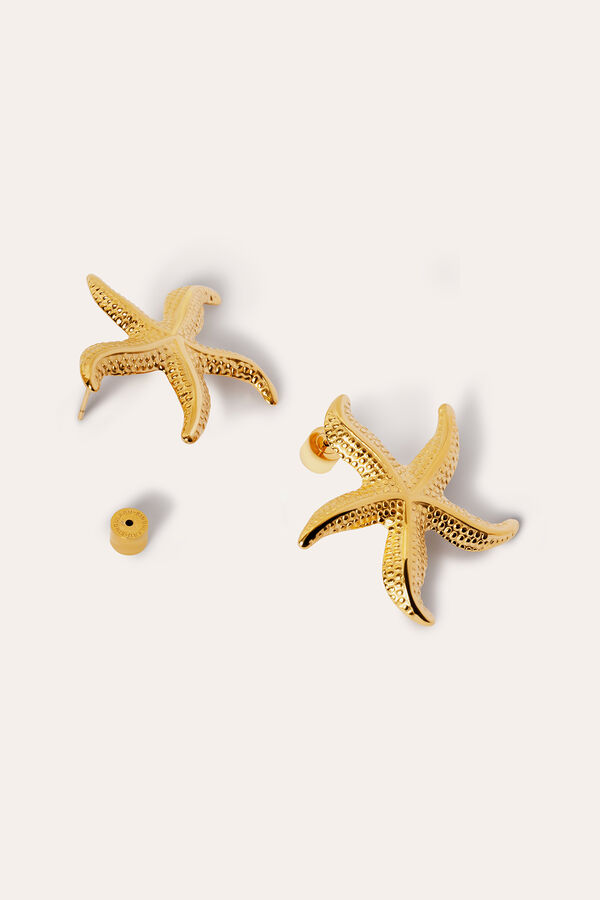 Womensecret Gold Starfish Acero Earrings estampado