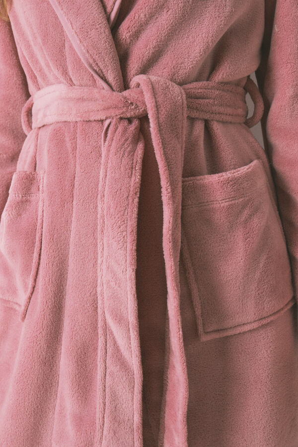 Women'secret Robe midi de polar rosa rosa