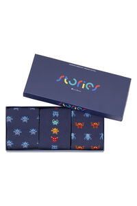 Punto Blanco Pacote com 3 meias curtas de algod&atilde;o org&acirc;nico Stories Monsters