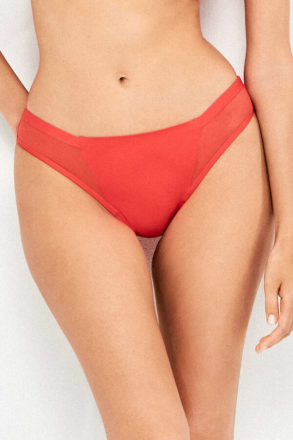 Gisela Cueca de biqu&iacute;ni cl&aacute;ssica high tech vermelho