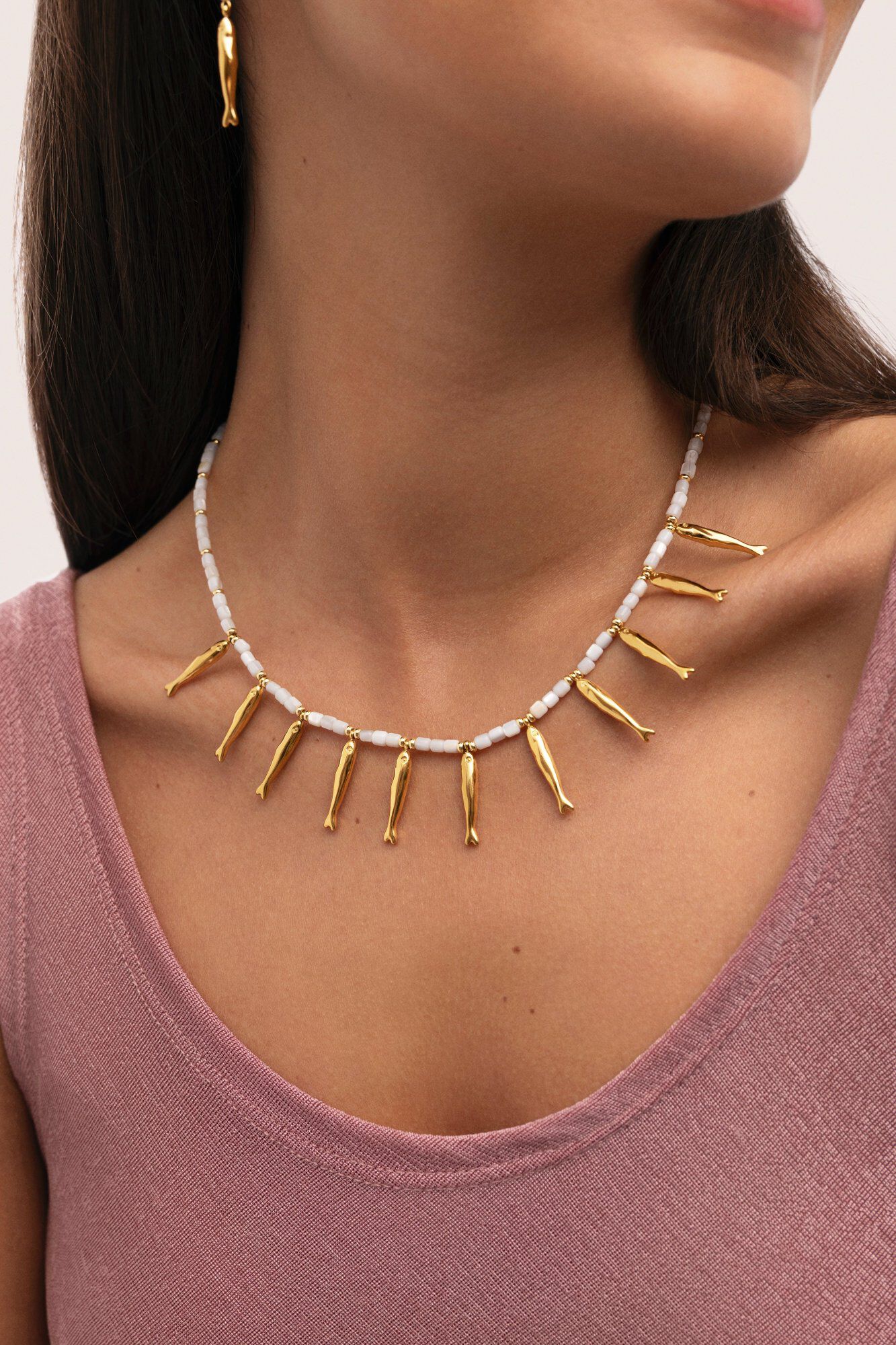 Singularu Collar Costa Acero Ba&ntilde;o Oro
