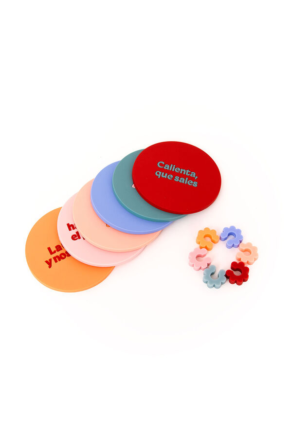 Mr. Wonderful Set de 6 posavasos + 6 identificadores de copas - &iexcl;Que empiece la fiesta! estampado