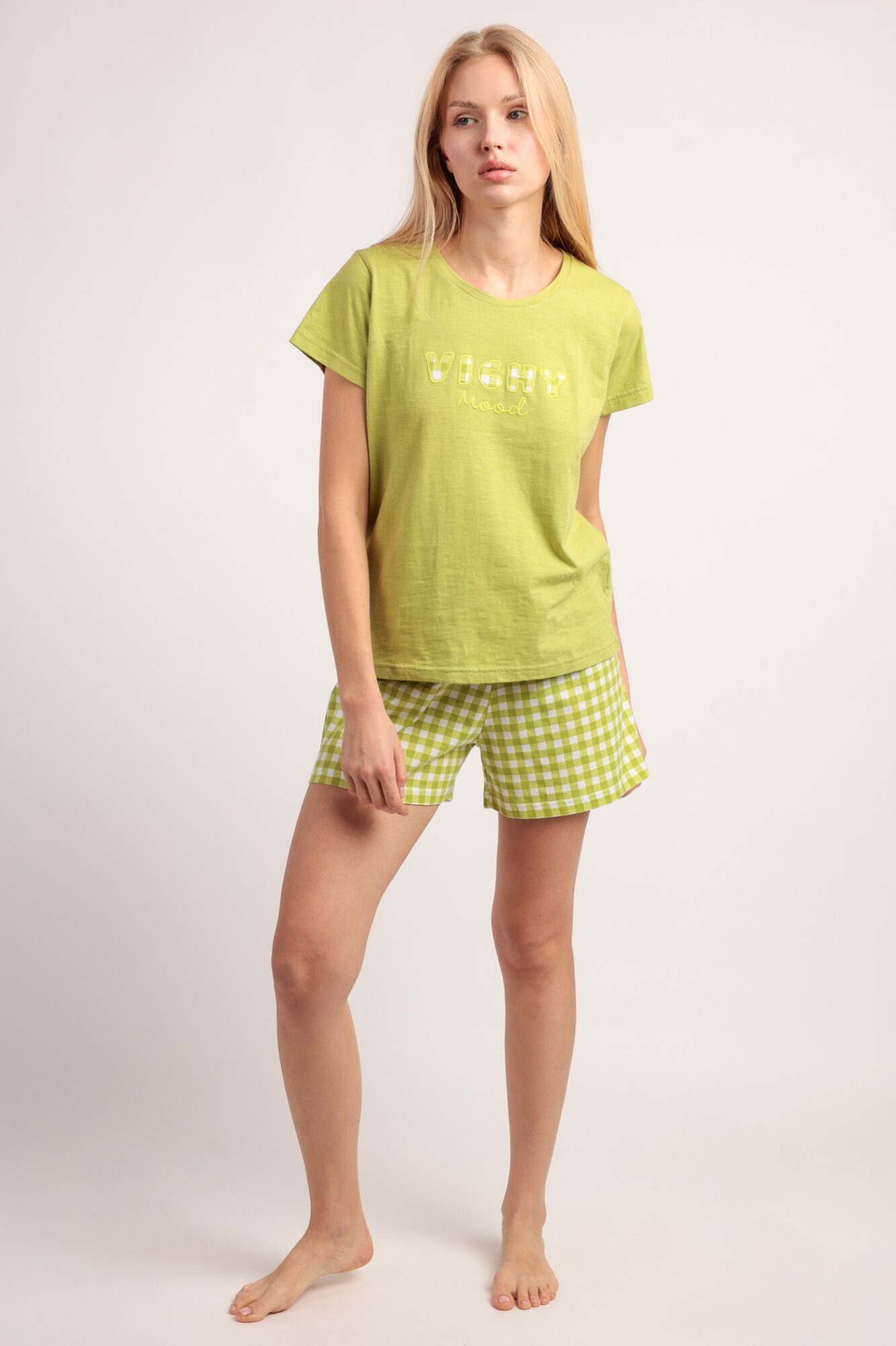 Admas Pijama curto de ver&atilde;o vichy mood
